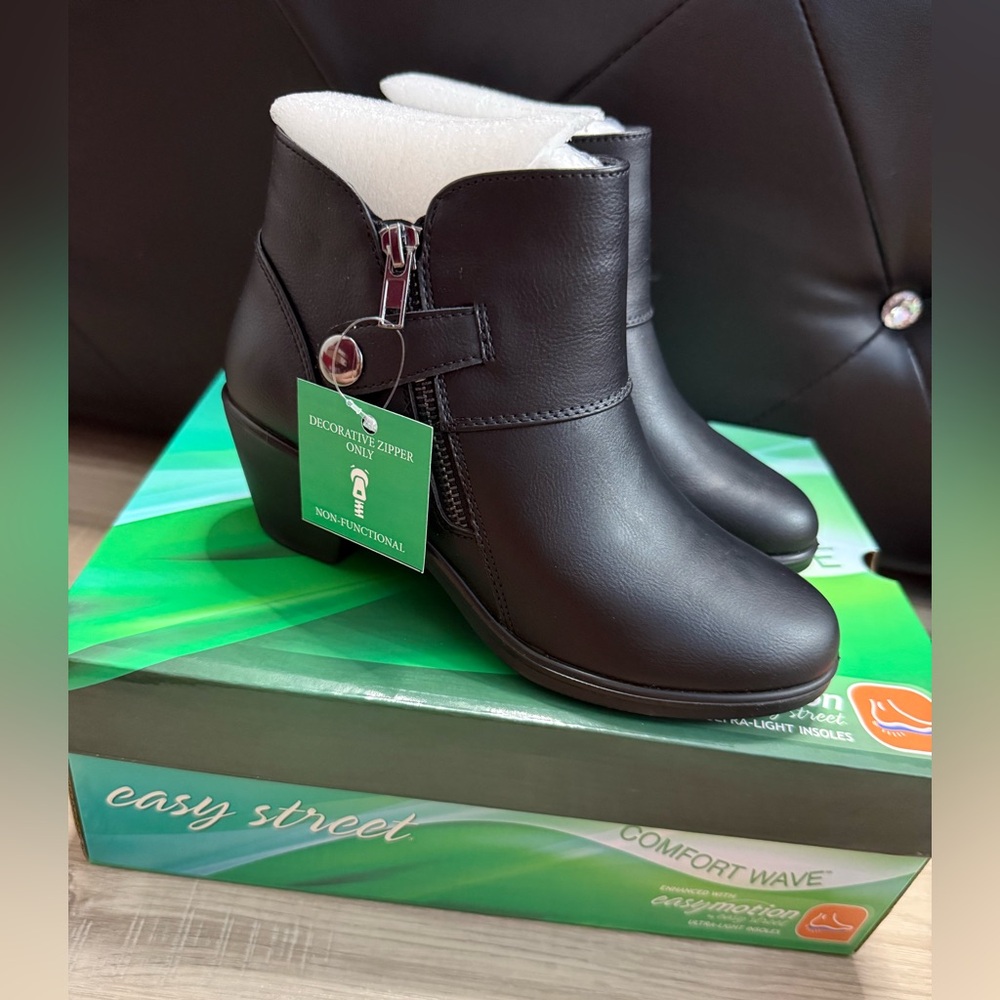 Easy Street Black Comfort Ankle Booties